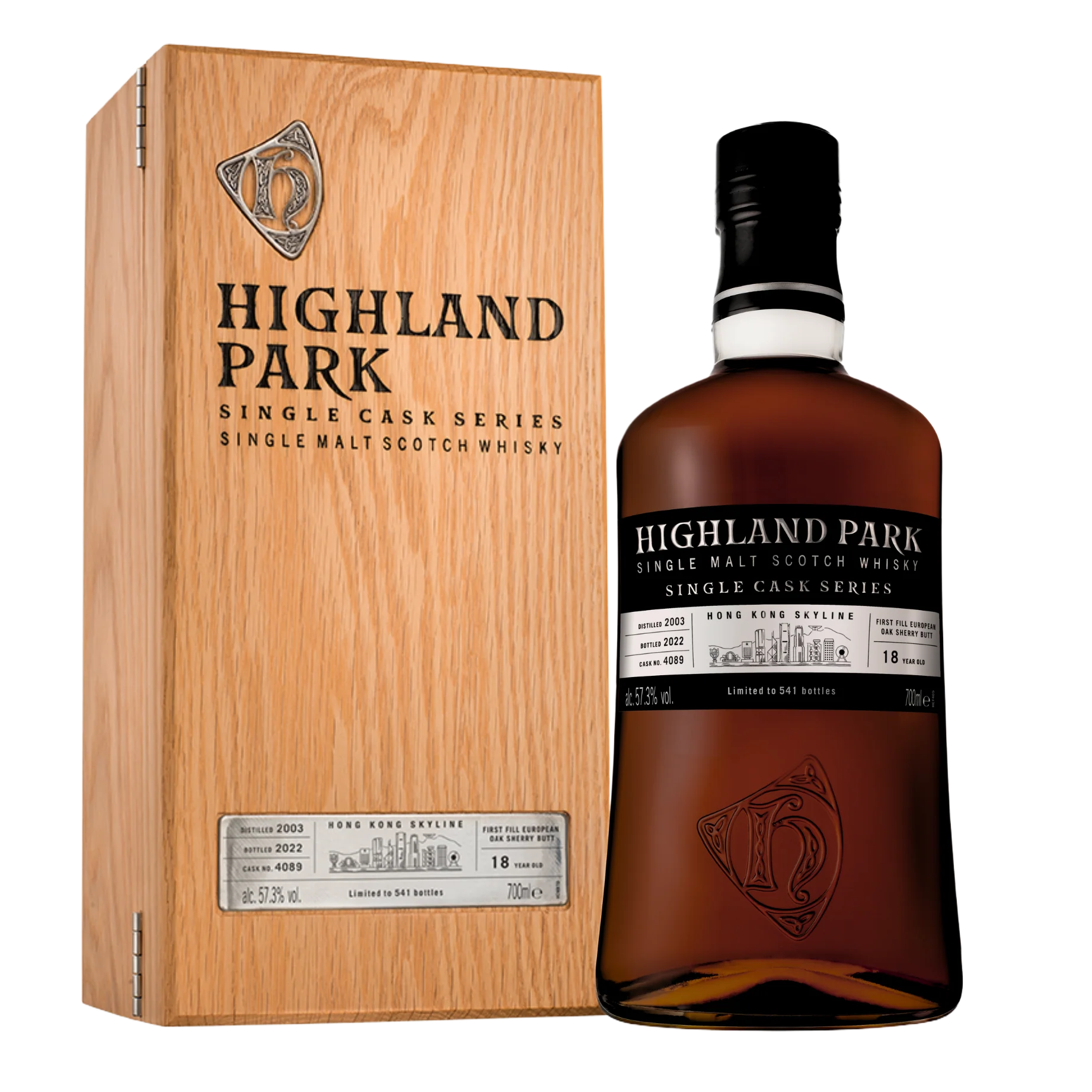 2003 Highland Park 18 Years Single Cask Single Malt Whisky - HK Skyline #4089 57.3%